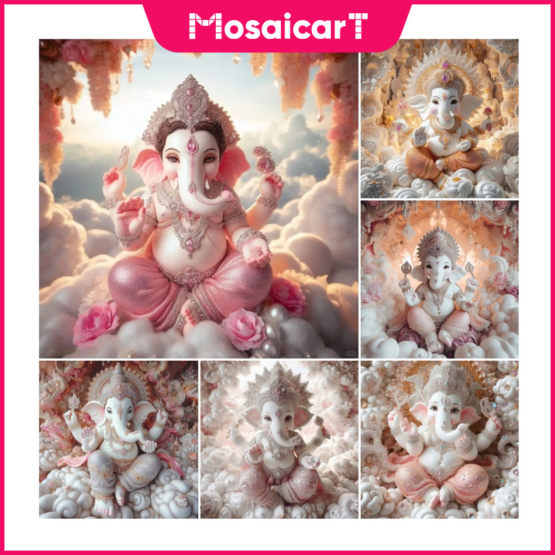MA การ์ตูน Garnesh ศาสนา 5D เพชรจิตรกรรมชุดคริสตัล Cross Stitch Full Diamond Home Wall ตกแต่ง 30x30 ซม./40x40 ซม./50X50 ซม./60X60