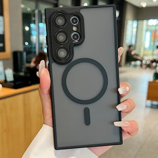 หรูหรา Matte เคสโทรศัพท์แม่เหล็กสําหรับ Samaung Galaxy S24FE S25 S24 S23 Ultra S24 S25 Plus เลนส์ป้องกัน Drop resistant ฝาครอบ