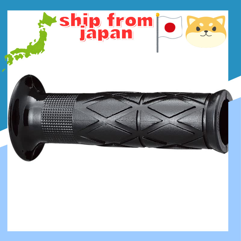 Kijima Motorcycle Universal Spiral Rubber Grips - Black, 22.2mm Diameter, 110mm/119mm Length