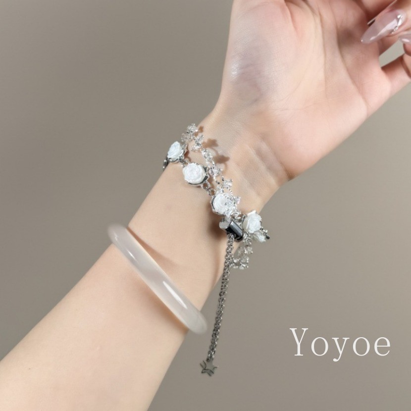 สายลูกปัดดอกกุหลาบสีขาวสําหรับ เสี่ยวหมี่ วงดนตรี 9 8 มือโปร 7 6 5 4 3 สายสร้อยข้อมือดีไซน์ใหม่สําหรับ ไมล์ วงดนตรี 9 8 อุปกรณ์ใช - รูปที่ 5