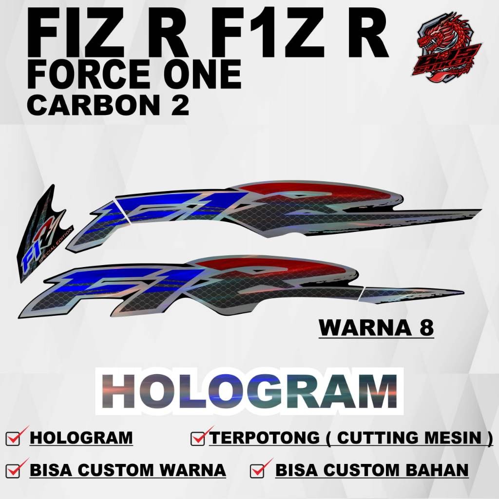 สติ๊กเกอร์สติ๊กเกอร์ Striping โฮโลแกรม YAMAHA F1Z R Fiz R YAMAHA FORCE 1 1998 คาร์บอน 2