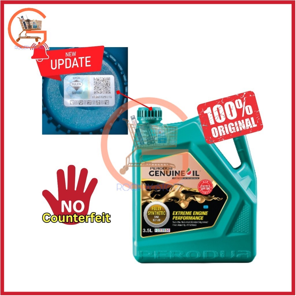 PERODUA 0W20 0W-20 (3.5L) FULLY SYNTHETIC ENGINE OIL MINYAK HITAM BEZZA AXIA MYVI 2018> ARUZ 15601-P