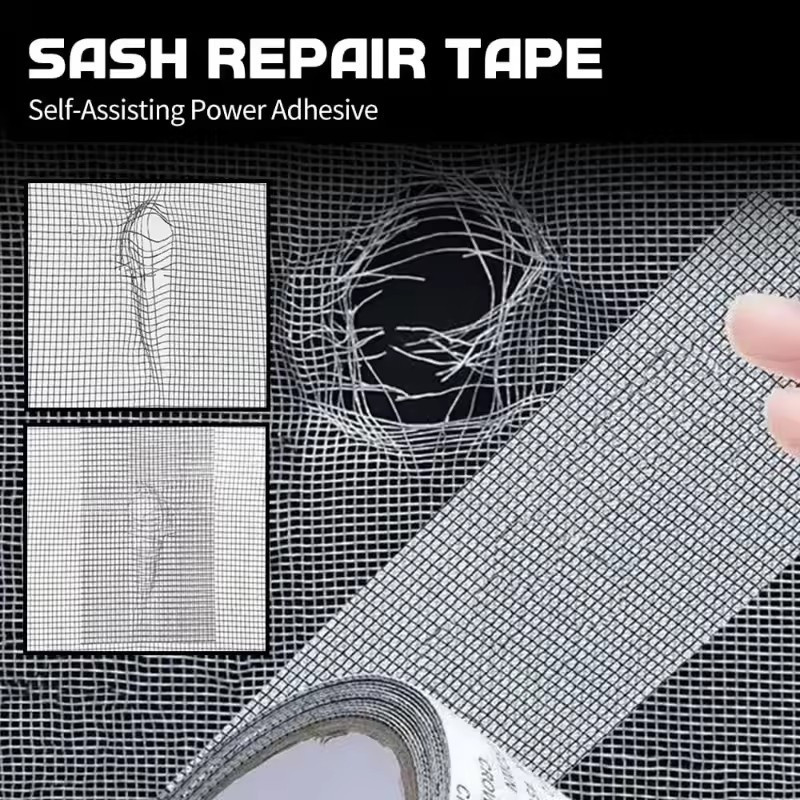[3-5 วันมาถึง] แพทช์ซ่อมมุ้งลวดแบบมีกาวในตัว 5 ซม.x2 ม. แพทช์ยูรีเทนที่ทนต่อการฉีกขาดสําหรับหน้าต่าง/ประตู/เต็นท์ไม่มีสารตกค้างและตัดง่าย - รูปที่ 2