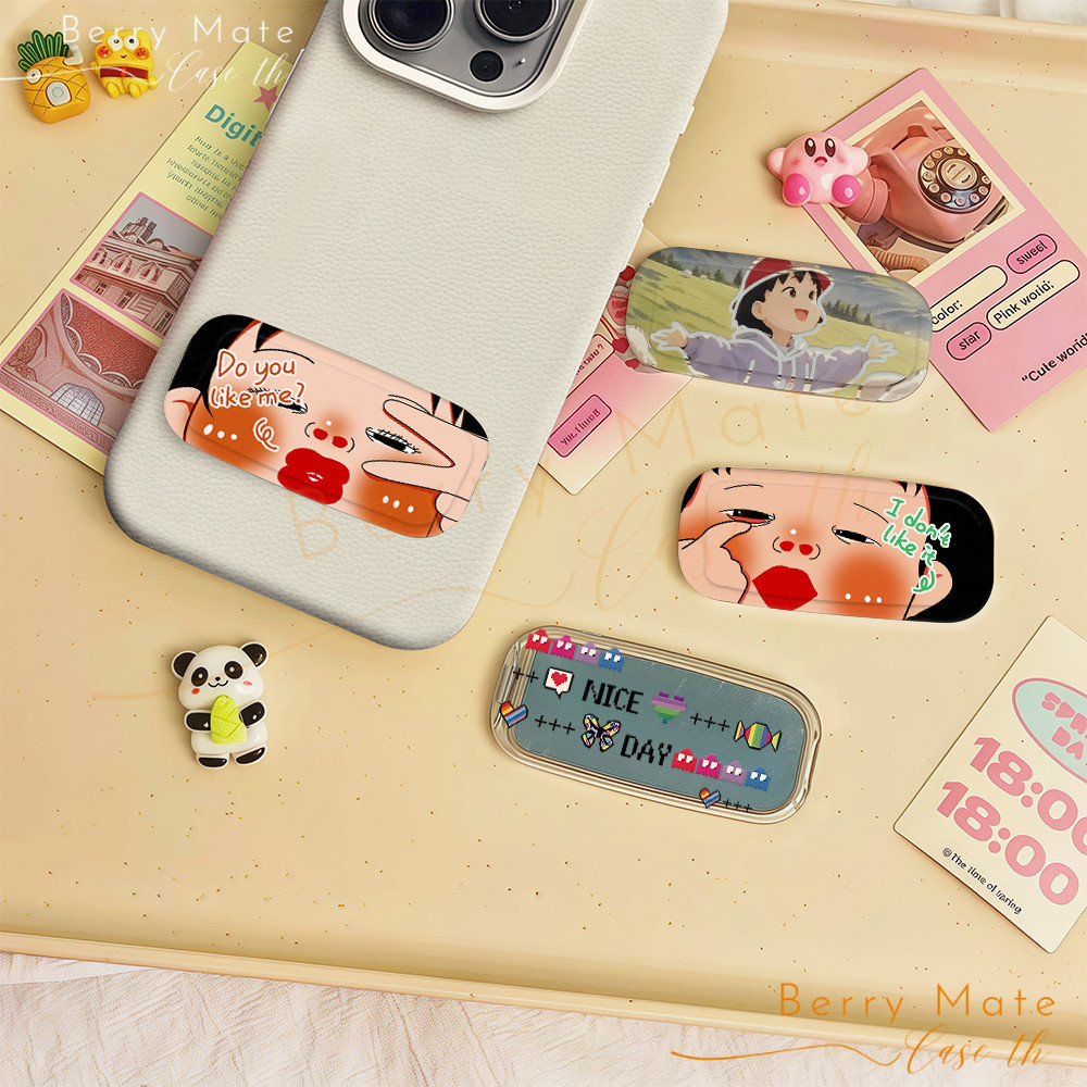 ขาตั้งติดเคสมือถือ พิมพ์รูปหน้าตลก พร้อมกระจก ใช้กับเคสโทรศัพท์หลายรุ่นได้ ที่วางติดคั้งง่าย สะดวกการวางโทรศัพท์ในแนวนอน