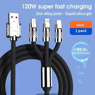 DZB HOME สายชาร์จเร็ว 3 IN 1 รองรับหลายระบบ สูงสุด 120W สายยาว 1.2 Type C โอนถ่ายข้อมูลได้