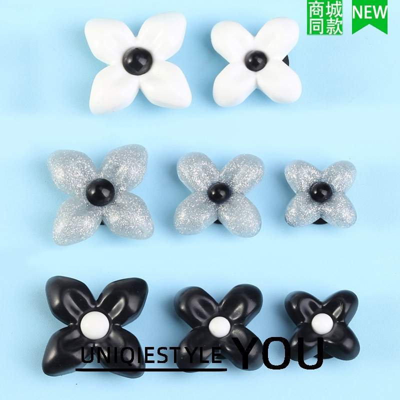 สไตล์ใหม่ Crocs ที่ไม่ซ้ํากันดอกไม้รองเท้าหัวเข็มขัดตกแต่ง DIY ที่ถอดออกได้ smfk ข้อต่อรองเท้าดอกไม้