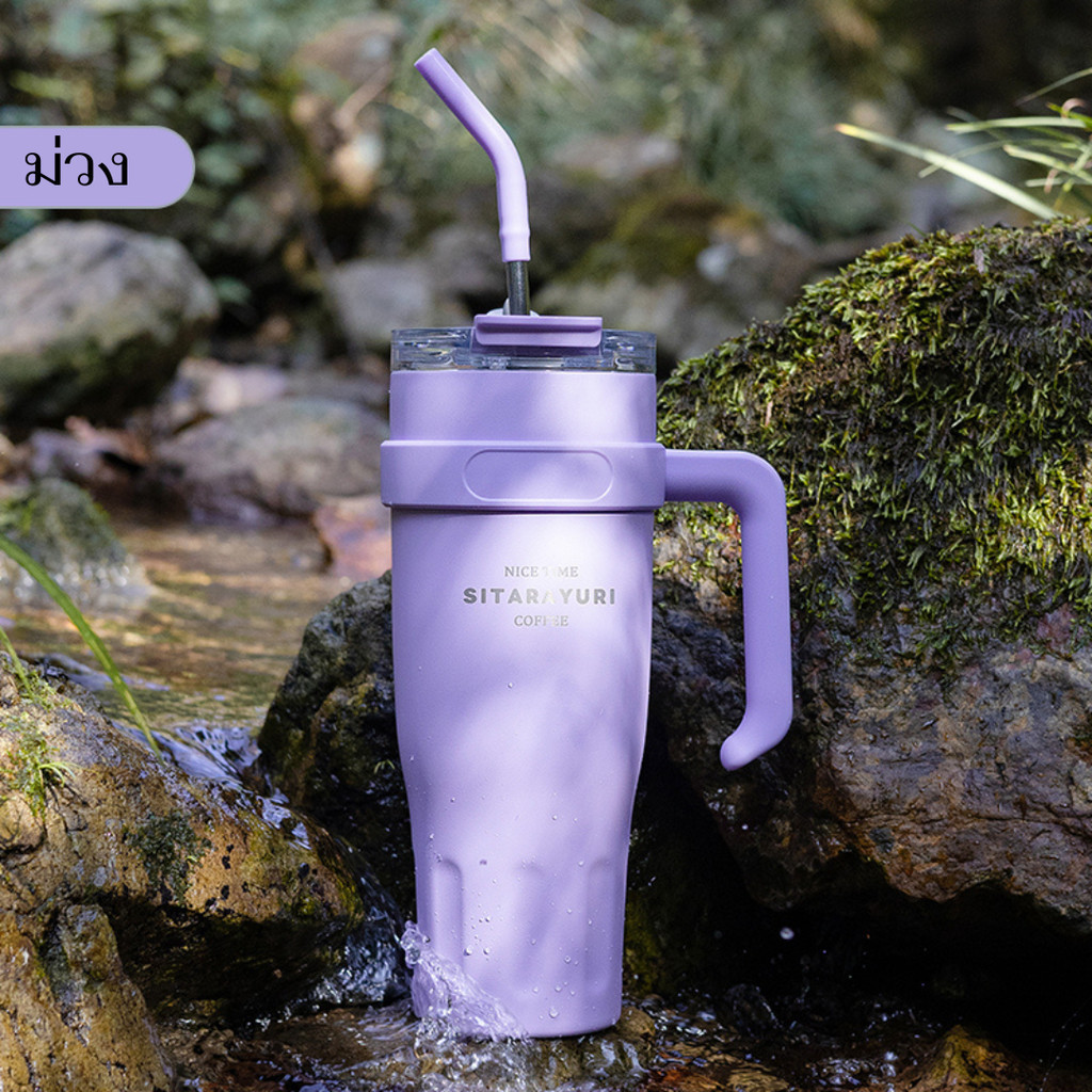 SITARAYURI ZF-007 แก้วสแตนเลสเก็บความเย็น/ร้อน แก้วมีหูจับ แก้วเก็บอุณหภูมิ 1,100ml แก้วขนาดใหญ่ - รูปที่ 7