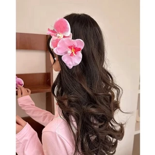 🦋จากไทย ส่งด่วน🦋 กิ๊บติดผม รูปผีเสื้อดอกไม้ ประดับไข่มุก สไตล์เกาหลี หวาน สำหรับผู้หญิง เครื่องประดับผมแฟชั่น H57 1 เส้น