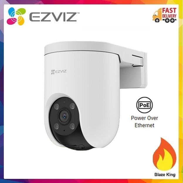 EZVIZ H8C PoE 3MP 1296P 2K Two Way Talk Pan/Tilt Color Night Vision Motion Detection กลางแจ้ง PoE Se