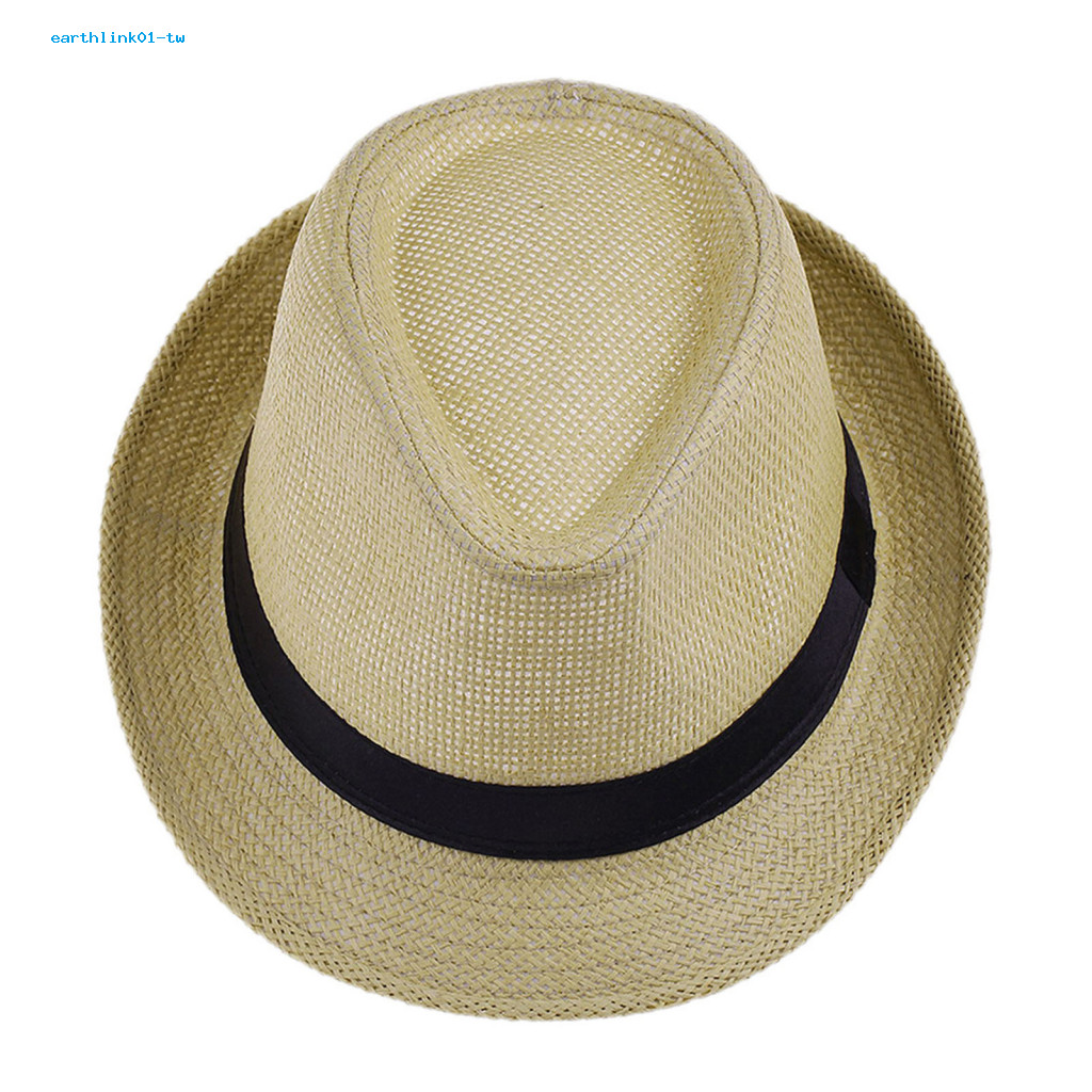 ผู้หญิงผู้ชายหมวก Unisex Casual Contrast สี Curled Brim ถักครีมกันแดดพับท่องเที่ยวกลางแจ้งปานามาคาวบอย Headwear