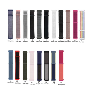 20 มม.22 มม.สายไนลอนสําหรับ Garmin forerunner 165 245 265 255 55 645 70 170 970 570 /venu sq sq2 Venu 2 Plus /venu 2 3 4 /vivoactive 4 5 6 Active 5 6 Velcro Loop Watchband