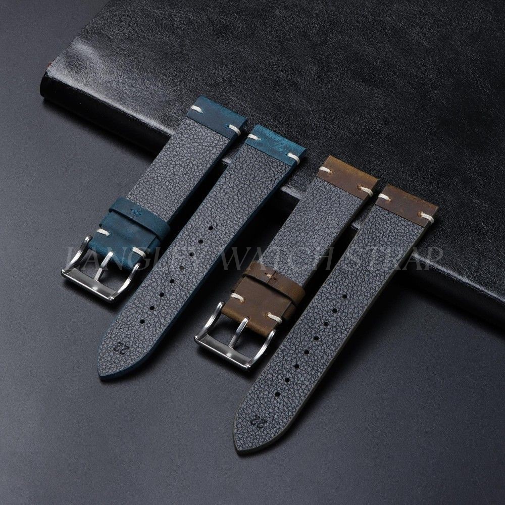 Matte หนังวัวแท้สายนาฬิกา 18 มม.20 มม.21 มม.22 มม.เปลี่ยนสีขี้ผึ้ง Patina Universal สายนาฬิกา Repalcement Retro Vintage คลาสสิกผู้ชายผู้หญิงคลาสสิกธุรกิจของขวัญ ราคา ถูกที่สุด ดีลบีเคเค แกลเลอรีภาพที่ 6