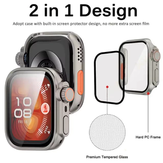 เปลี่ยนเคส Ultra สําหรับ Huawei Watch Fit 5 5 Pro เคสกระจกนิรภัย + ตัวป้องกันหน้าจอสําหรับ Huawei Watch Fit 4 Pro อัพเกรด Ultra 2