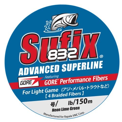Rapala PE Line Suffix 832 Advance Super Line PE Line for Light Game 150m 0.2 No. 6.3lb 4-Ply Neon Li