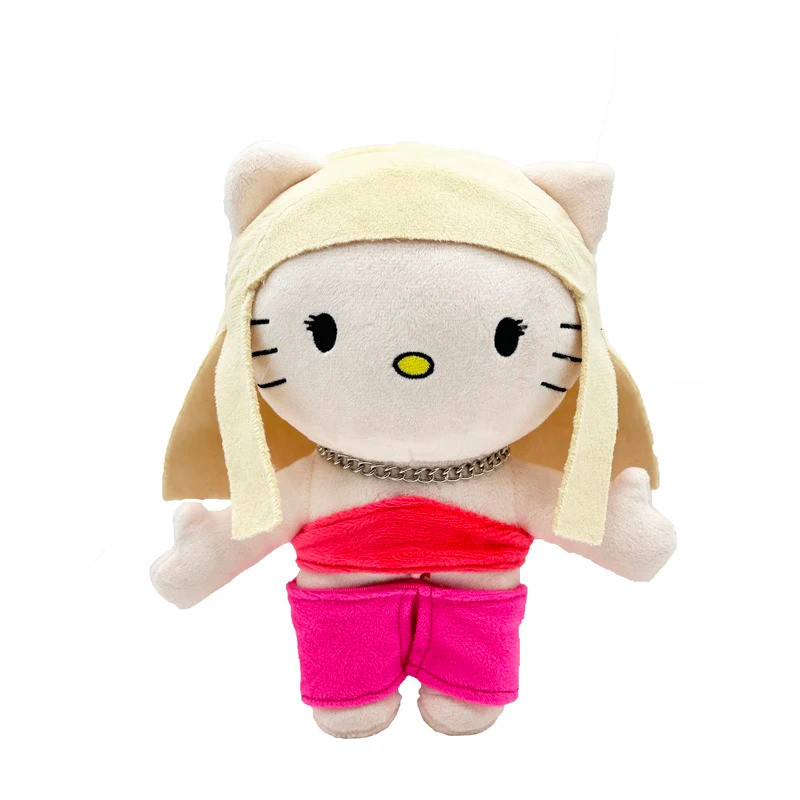 Fashionable Girl Hello Kitty Taylors Plush Doll Cute Yellow Hair Girls Plush Toy Figure Stuffed Toy 