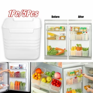 ของมาใหม่！กล่องเก็บของประตูด้านข้างตู้เย็น 5ชิ้น กล่องแยกของ จัดระเบียบตู้เย็น กล่องถนอมอาหาร