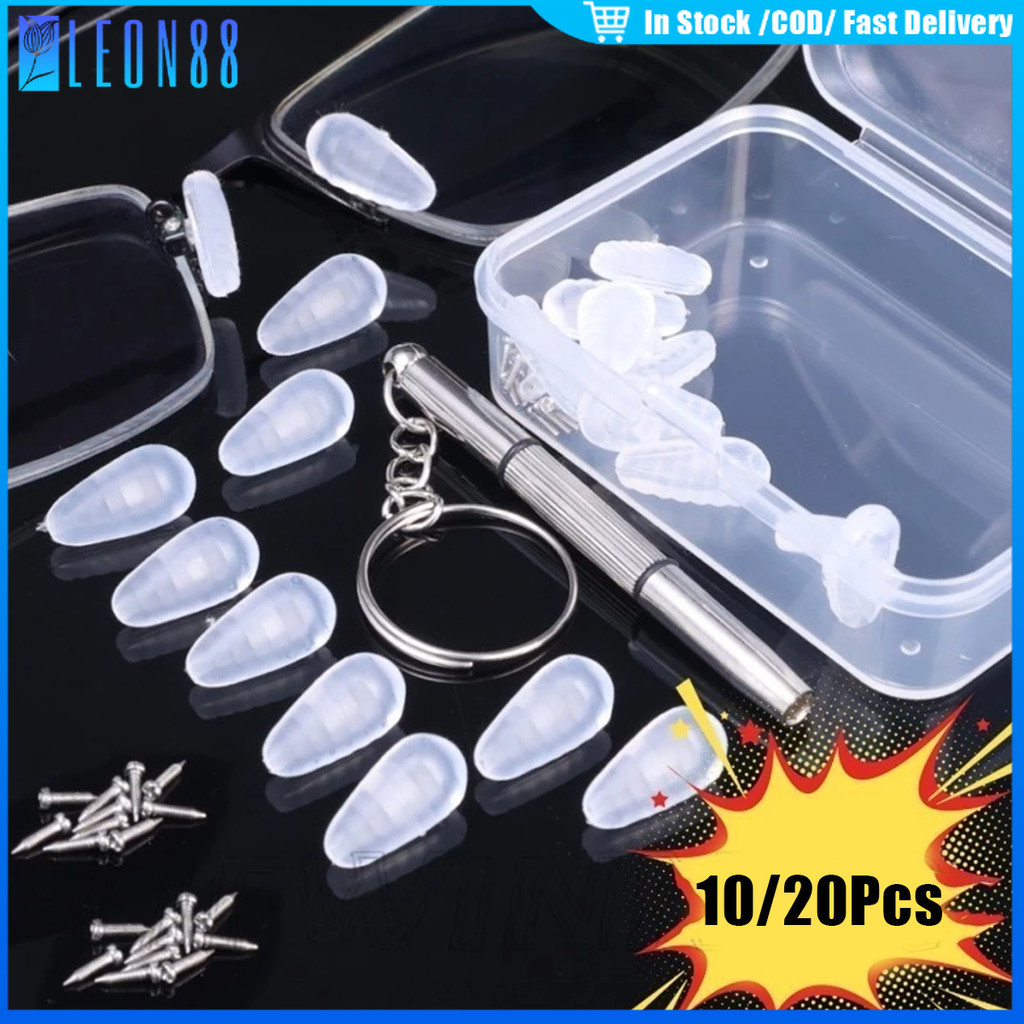 ของมาใหม่！แป้นแว่นตาซิลิโคนนิ่ม แผ่นรองจมูกแว่นตา 20ชิ้น DIY สำหรับการซ่อมแว่นตา กันลื่น