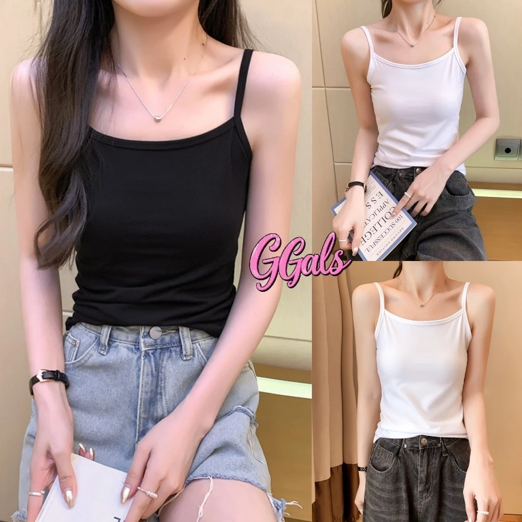 💐GGals💐เสื้อกล้ามผู้หญิง สีพื้น ผ้านุ่ม ใส่สบาย สไตล์ลำลอง เสื้อสายเดี่ยว แขนกุด ราคาถูก ส่งไวจากไทย