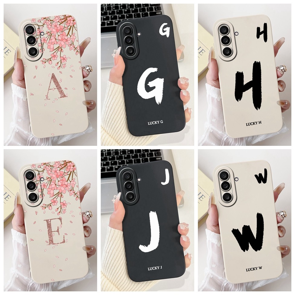 สําหรับ Samsung M56 กรณี M566B หรูหรา AZ ตัวอักษรแฟชั่นดอกไม้ Cool Crown กันกระแทกซิลิโคนปกหลังสําหร