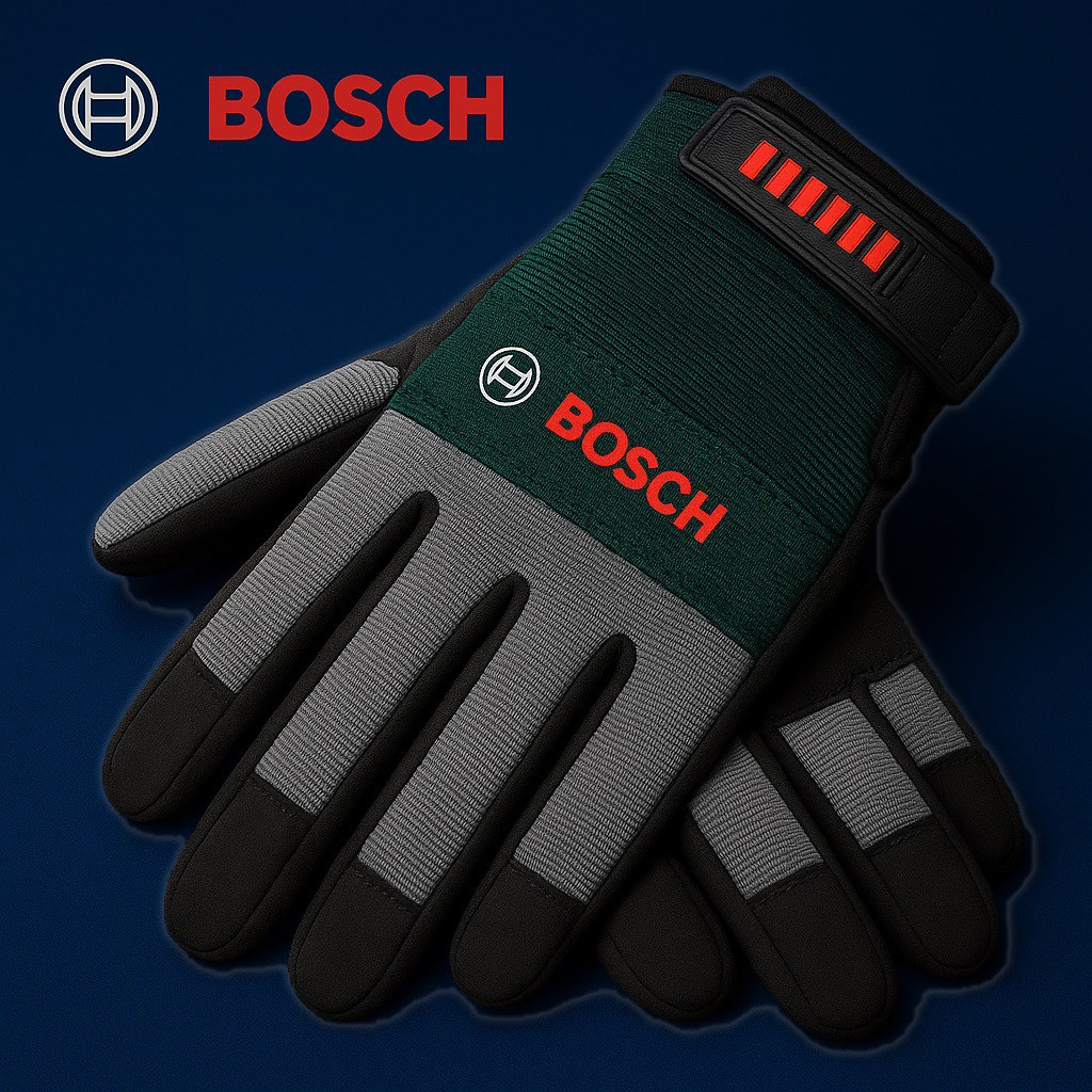 BOSCH ถุงมือป้องกันการลื่น สายรัดเพื่อความกระชับ ของแท้
