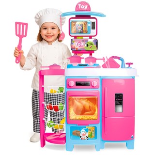 Cozinha Infantil Master Chef Brinquedo Interativo Sai Água De Verdade Com Acessórios Samba Toys