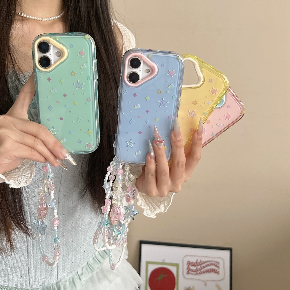 สีสัน Star เหมาะสําหรับ Apple 16Promax เคสโทรศัพท์ iPhone 15/14/13/12/11 Anti Drop