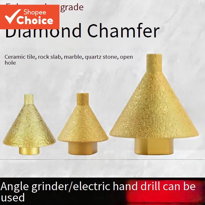 หนึ่งชุดเพชร Chamfer Bit, M10/M14 ด้าย Beveling เครื่องมือสําหรับกระเบื้องและหินบด Brazed เพชรก่อสร้าง 38/50 มม.เส้นผ่านศูนย์กลาง