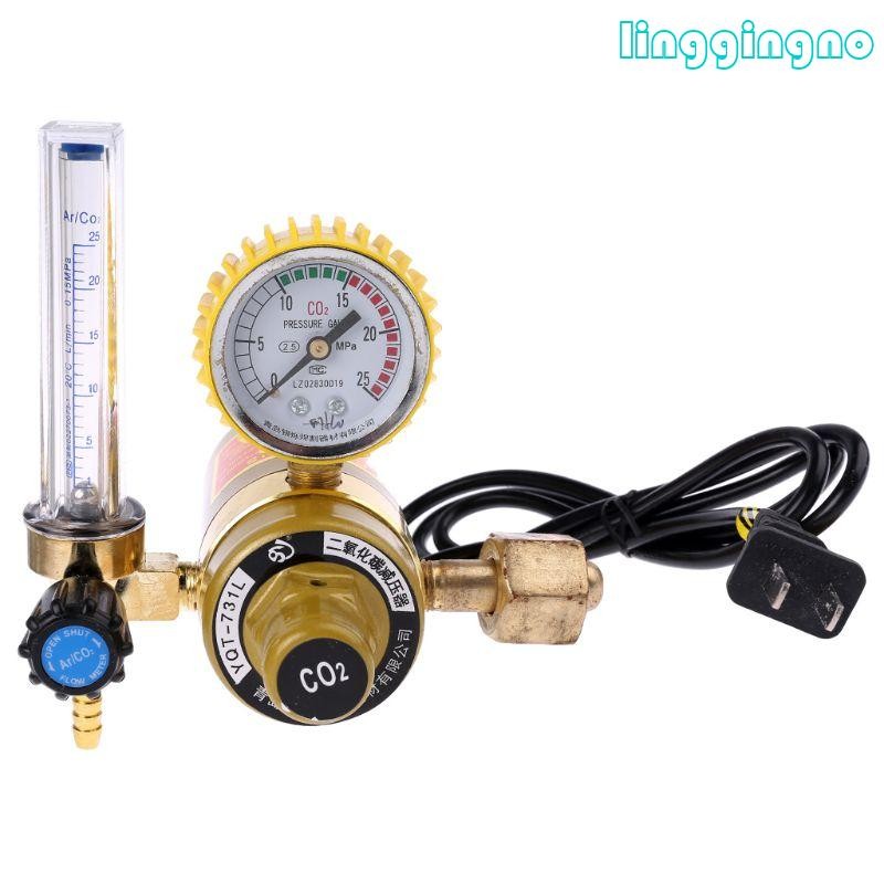 RR CO2 Regulator CO2 เครื่องเชื่อมวาล์วลดแรงดันคาร์บอนไดออกไซด์ 220V