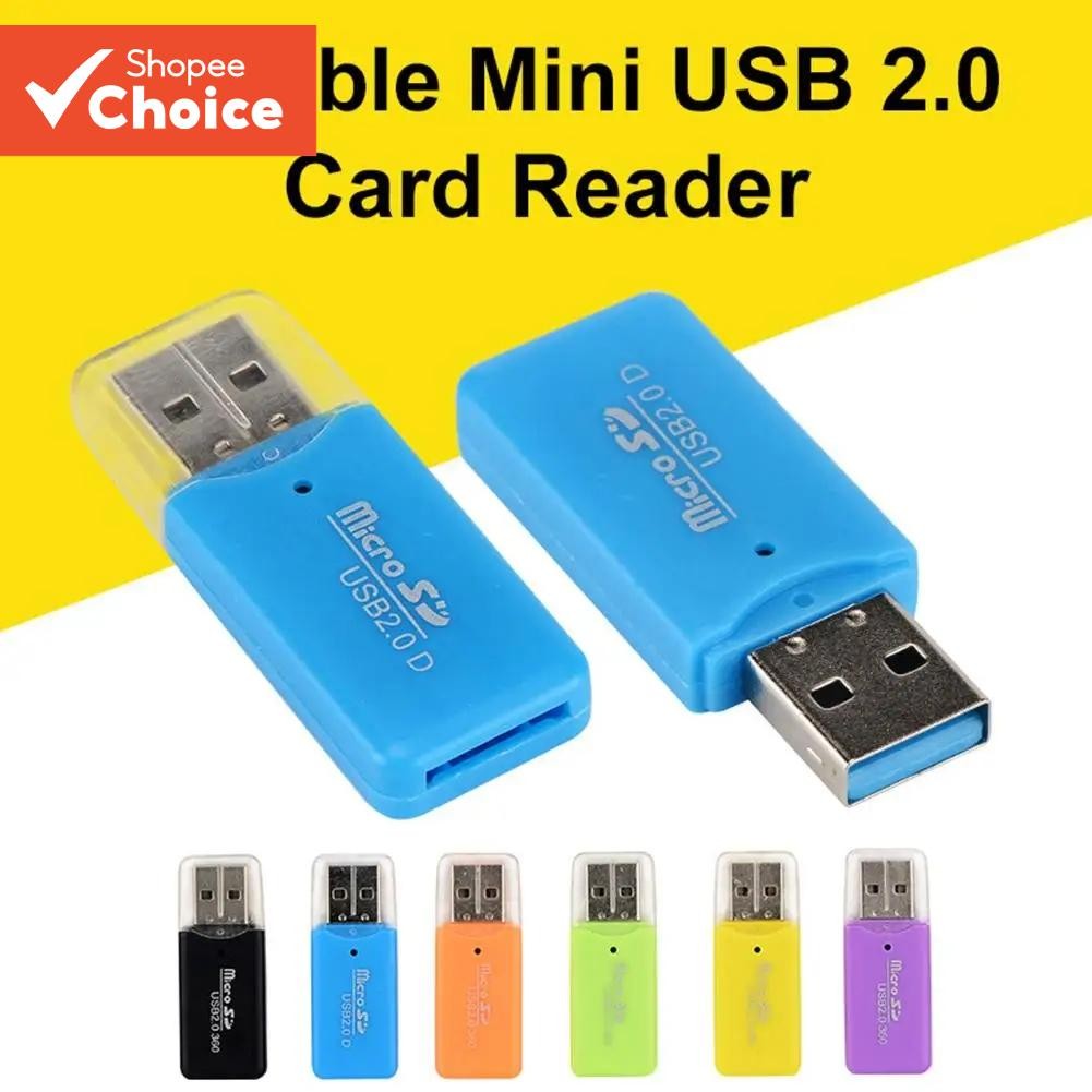 เครื่องอ่านการ์ด Micro TF SD ขนาดเล็ก USB2.0 อะแดปเตอร์การ์ดจัดเก็บข้อมูลแล็ปท็อปคอมพิวเตอร์ความเร็วสูง