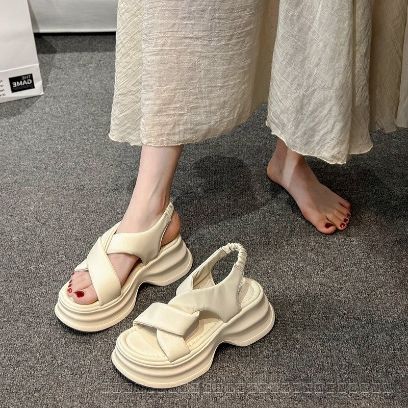 รองเท้าแตะส้นสูง OH5B สวยงาม พื้นหนา ประณีต ยอดนิยม สำหรับชายหาด