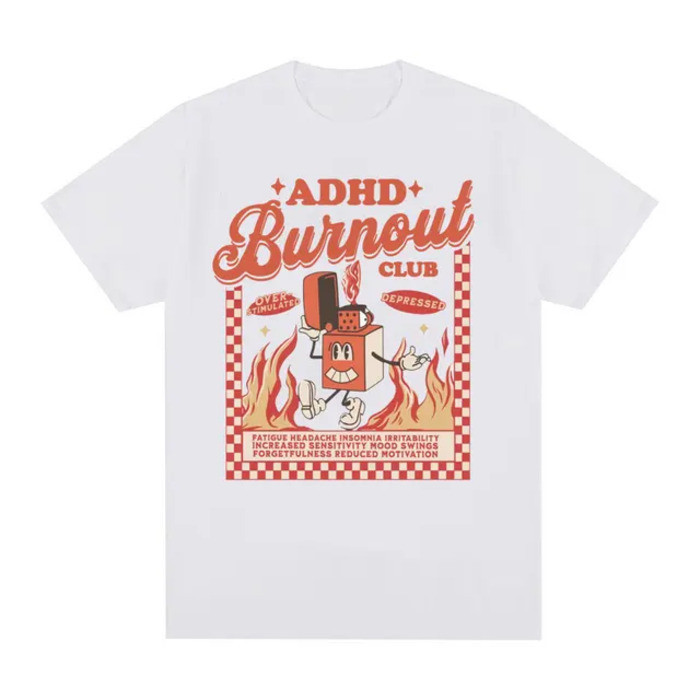 ADHD Awareness ตลก Meme เสื้อยืดผู้ชายผู้หญิง Vintage เสื้อผ้ารอบคอผ้าฝ้าย Tshirt S-5XL