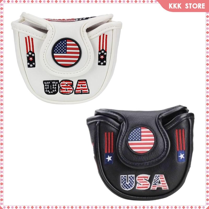 [Wishshopefhx] ฝาครอบหัวพัตเตอร์กอล์ฟป้องกัน PU หนังกอล์ฟ Mallet Putter Cover