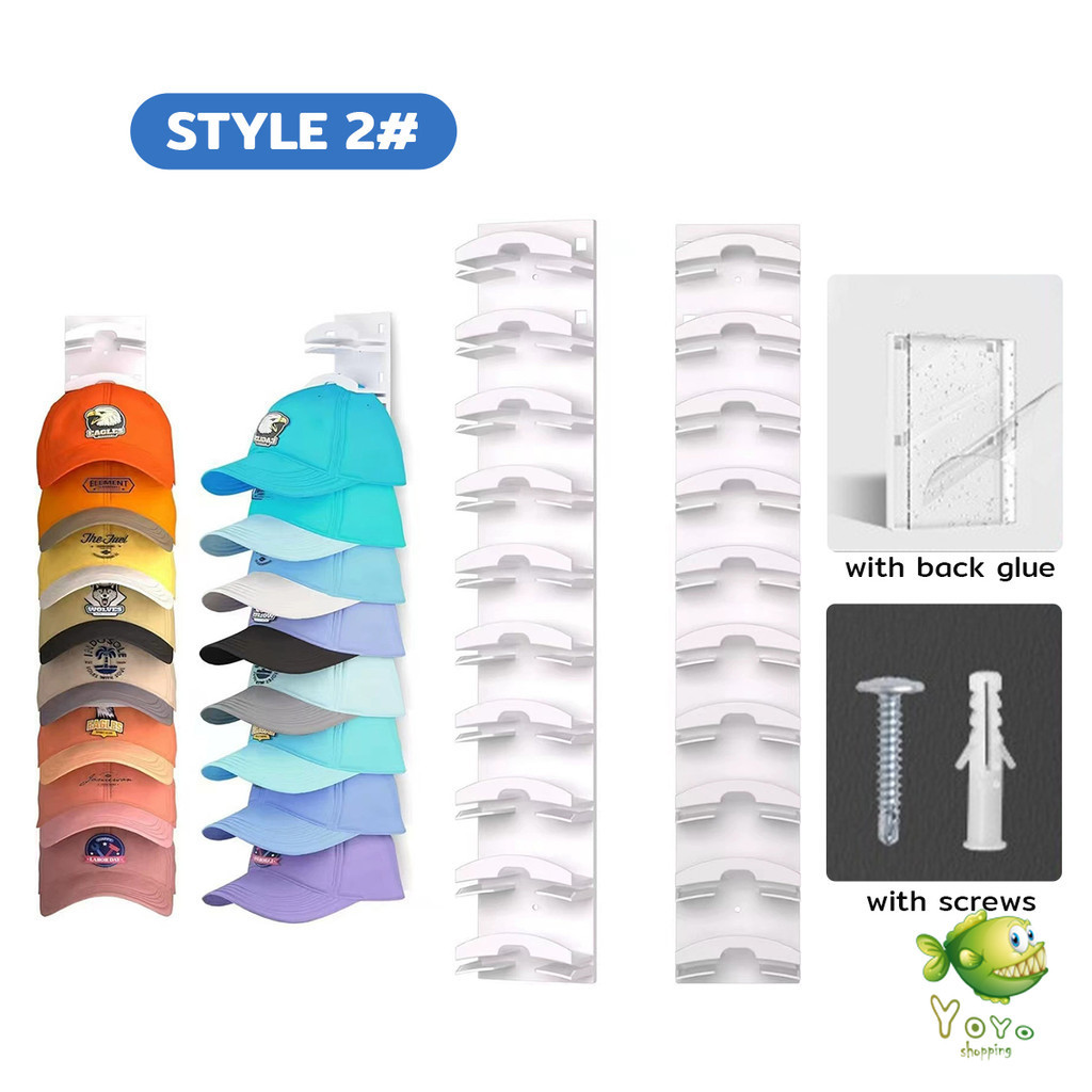 YOYO 1 ชิ้น ตะขอแขวนหมวก  เรียบง่าย ชั้นเก็บหมวกติืดผนัง มัลติฟังก์ชั่นชั้นเก็บหมวก Hat storage rack - รูปที่ 5