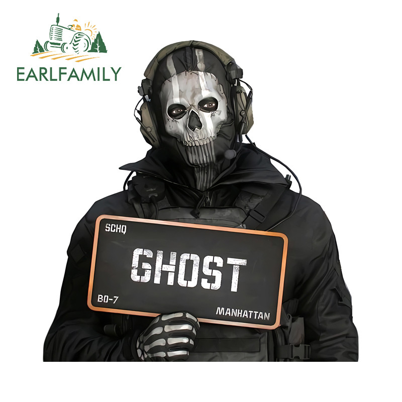 EARLFAMILY Call of Duty Ghosts สติกเกอร์รถบุคลิกภาพกันน้ํา JDM Decals เหมาะสําหรับรถจักรยานยนต์กระดานโต้คลื่นคอมพิวเตอร์ Cooler ไวนิลรถห่อ