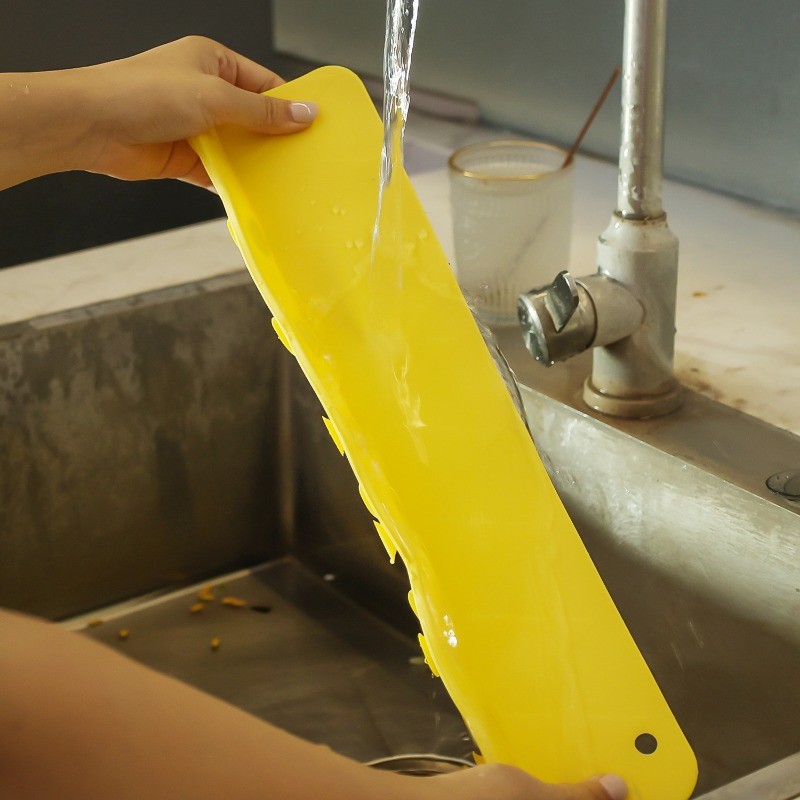 แผ่นกั้นอ่างล้างจานอเนกประสงค์ - ฉากกั้นซิลิโคนกันน้ํามันพร้อมการออกแบบถ้วยดูดกันลื่นสําหรับใช้ในห้องครัวและห้องน้ํา - รูปที่ 5