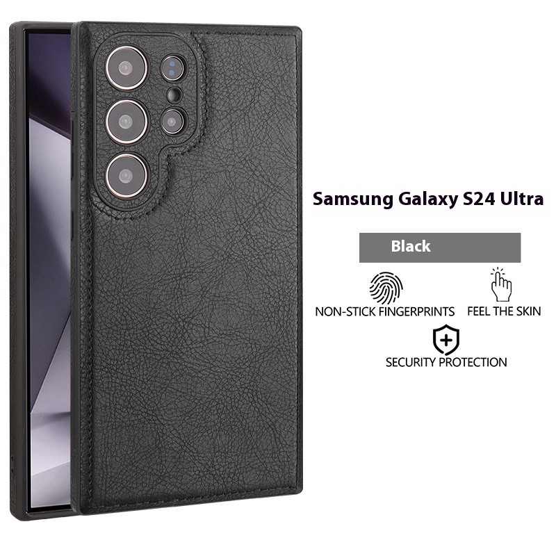 เคสหนังเรียบหรูสำหรับธุรกิจกันกระแทกสำหรับ Samsung Galaxy S25 Ultra S24 S23 S22 Ultra Plus A56 A16 A55 A54 A15 ปกป้องเลนส์กล้อง ปกหลังนุ่ม