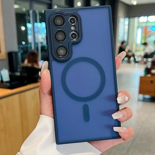 หรูหรา Matte เคสโทรศัพท์แม่เหล็กสําหรับ Samaung Galaxy S24FE S25 S24 S23 Ultra S24 S25 Plus เลนส์ป้องกัน Drop resistant ฝาครอบ