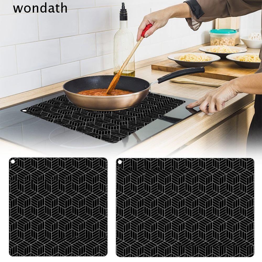 WONDA เสื่อ Cooktop แบบเหนี่ยวนํา, ตัวป้องกันแผ่นอบแบบเหนี่ยวนําซิลิโคนกันน้ํา, อุปกรณ์ครัวกันลื่นทนไฟแผ่นเตาแม่เหล็กไฟฟ้า