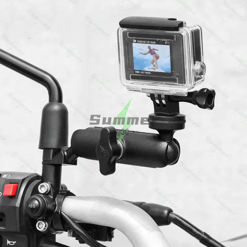 ขายึดกล้องติดรถจักรยานยนต์และจักรยาน 360° พร้อมขาตั้งโลหะ 1/4 สำหรับ GoPro Hero13/12/11/10/9 สำหรับ DJI Action Cameras thumbnail 9