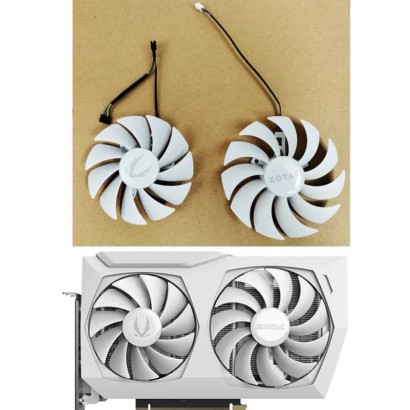 ใหม่ Zotac RTX3060 GAA8S2U GA92S2U พัดลม GPU สีขาวสําหรับ Zotac RTX 3060 Ti RTX 3060 AMP สีขาว RTX 3