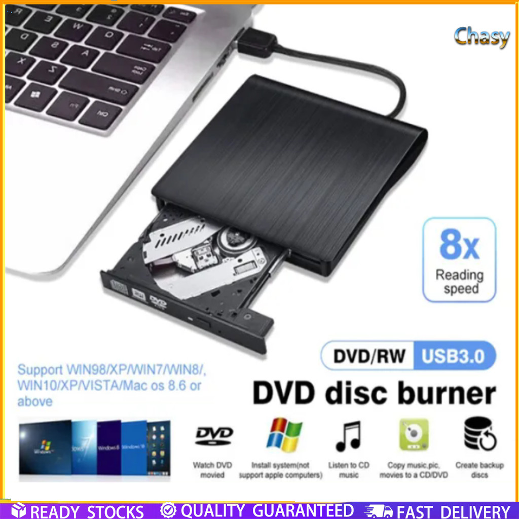 Chasy        ไดรฟ์ดีวีดี DVD-ROM แบบพกพา Portable External DVD-ROM ไดรฟ์ภายนอก DVD-ROM