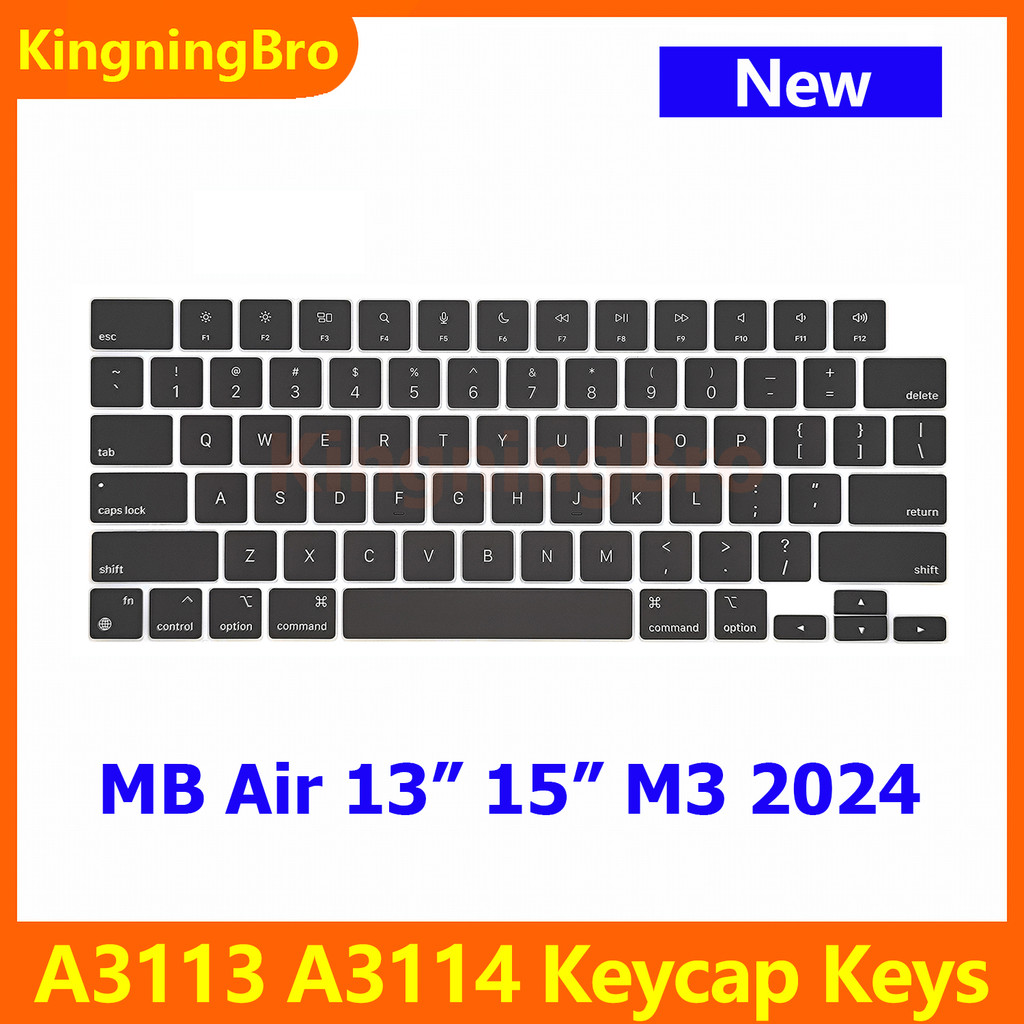 ใหม่ A3113 A3114 คีย์บอร์ดคีย์ Keycaps สําหรับ Macbook Air 13 "15" M3 Keycap key หมวก US UK ฝรั่งเศสรัสเซียสเปน 2024