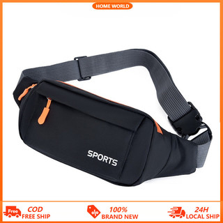 Unisex Waterproof Casual Waist Bag For Men Nylon Crossbody Bag Zipper Belt Bag Cell Phone Chest Bag