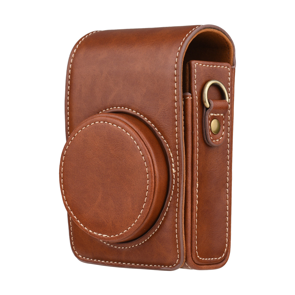 กระเป๋ากล้องแบบพกพาพกพาหนังสังเคราะห์พร้อมสายคล้องไหล่สําหรับ RX100/ RX100 II/ RX100 III/ RX100 IV/ 