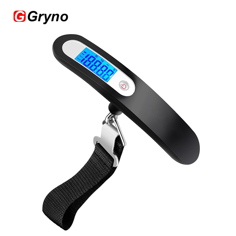 Gryno กระเป๋าเดินทางขนาด 50 กก./110lb น้ําหนัก LCD ดิจิตอลแบบพกพาอิเล็กทรอนิกส์ Scale สําหรับกระเป๋าเดินทางชั่งน้ําหนักพร้อม Tare น้ําหนัก