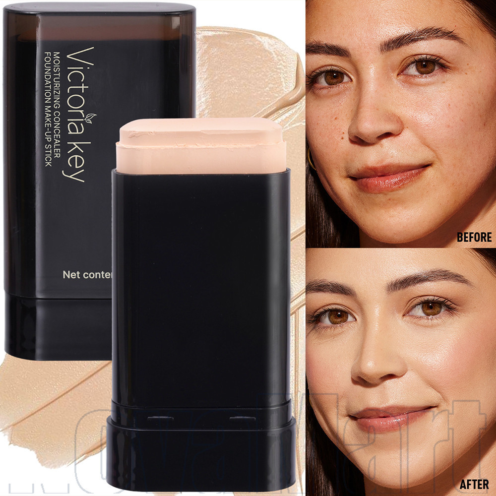 Natural Finish Concealer Foundation Stick สูตร Non-Comedogenic & Hypoallergenic พร้อม Corn Starch, 20g แต่งหน้ามังสวิรัติสําหรับผิวแพ้ง่าย