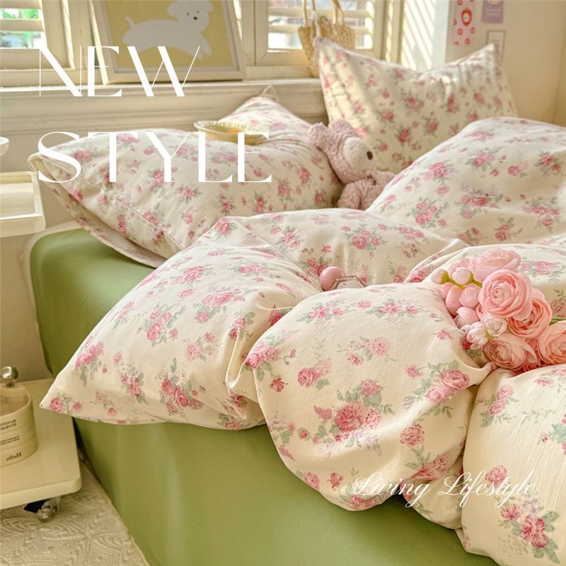Dansunreve 1 ชิ้น ปลอกผ้าห่ม ดอกไม้ duvet cover ผ้าฝ้ายล้าง ไม่มีผ้านวม luxury 6ฟุต/5ฟุต/3ฟุต