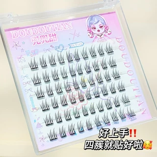 Snow Rose Lashes - ขนตาดอกทานตะวันแบบมีกาวในตัวกระดาษบางเฉียบ | No Glue No Removal Cluster Lashes สําหรับปาร์ตี้และกล้อง | ไม่แพ้ง่าย นํากลับมาใช้ใหม่ได้