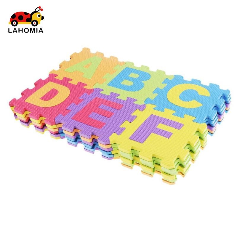 LAHOMIA ABC 123 ตัวอักษรกระเบื้องตัวเลขจิ๊กซอว์ปริศนาโฟมนุ่มเล่นแผ่นปูพื้นเด็กเด็ก