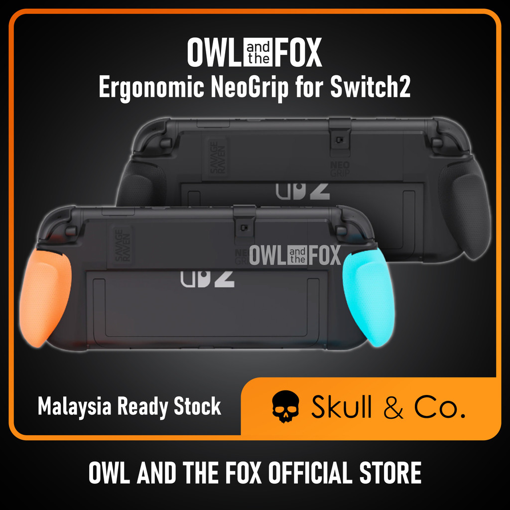 Skull & Co Nintendo Switch 2 NeoGrip Ergonomic Grip Protective Handle Case Savage Raven โดย Skull & 